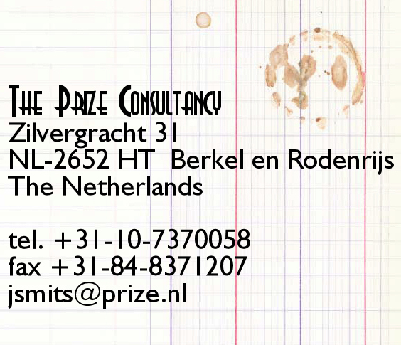The Prize Consultancy, Zilvergracht 31, NL-2652 HT  Berkel en Rodenrijs, The Netherlands